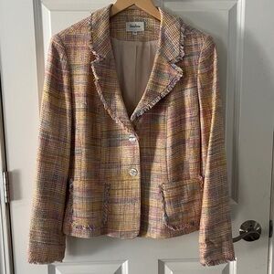 Neiman Marcus Silk lined Pastel Tweed Blazer NWOT Sz 14